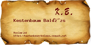 Kestenbaum Balázs névjegykártya